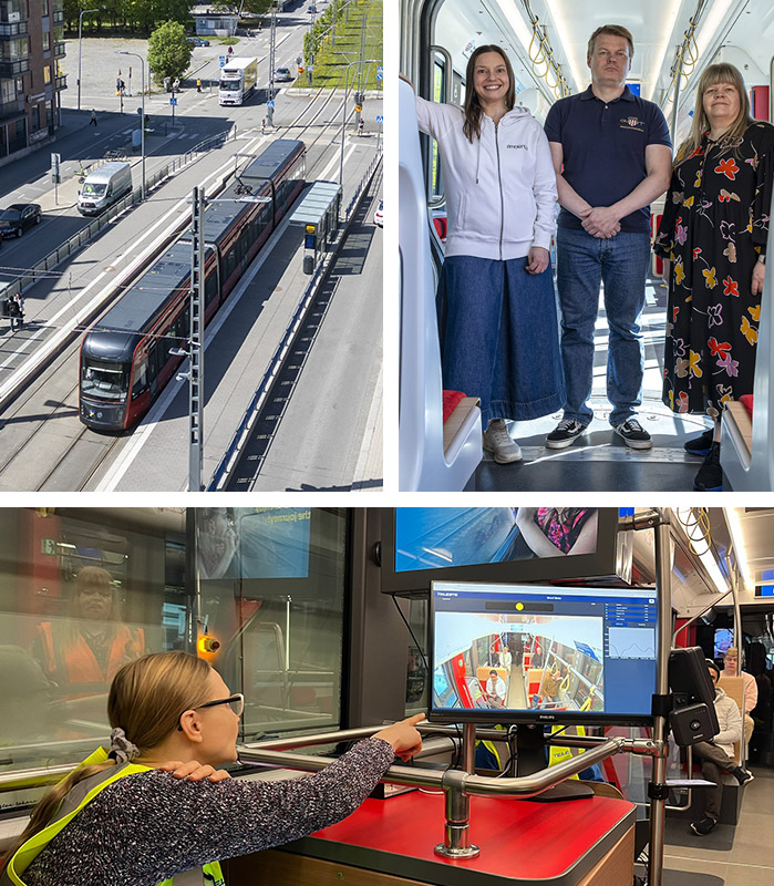 Photo collage from tram demo session.